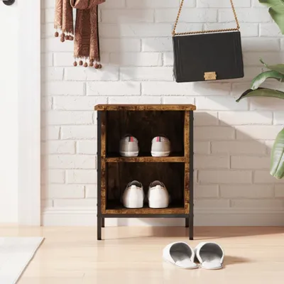 Obrázek produktu pro The Living Store Botník kouřový dub 38x35x50 cm materiál na bázi dřeva