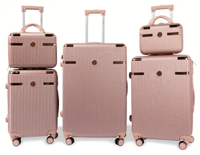 Image de Valise - Valise de voyage - Bagage à roulettes - Valises - Bagage à main - Coque en ABS - Roues pivotantes à 360° - Serrure à combinaison - Rose doré