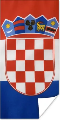 Produktbild von MuchoWow® Poster Foto der kroatischen Flagge 60x120 cm - Wandschmuck