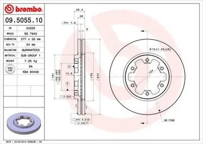 Produktbild von BREMBO Bremsscheiben (2 Stück) Vorderachse 09.5055.10