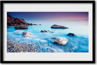 Produktbild von Bild 60x40 MDF-Rahmen Wandkunst Seekiesel Zen