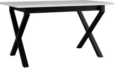 Obrázek produktu pro Rozkládací jídelní stůl 140x80 cm ALVARADO 1 - bílý / černý