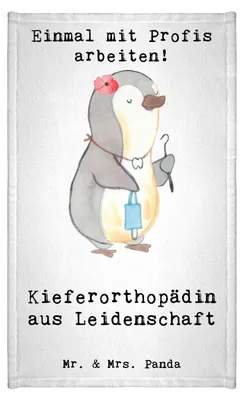 Produktbild von Mr. & Mrs. Panda Handtuch Kieferorthopädin Leidenschaft - Weiß - Geschenk, Gäste-WC, Gästehandtuch Bunt, Gästetuch, Klein, Mini-Handtuch