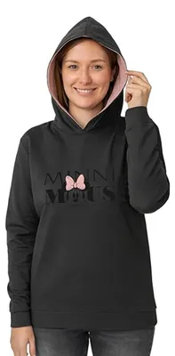 Obrázok produktu pre Disney Minnie Mouse pulóver s kapucňou pre ženy mikina s kapucňou pulóver s dlhým rukávom šedá M