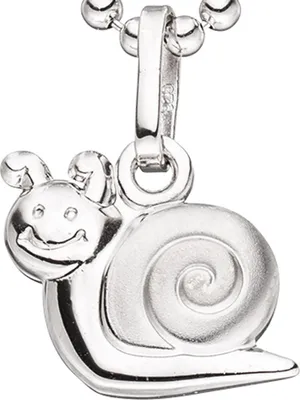 Produktbild von Anhänger Schnecke aus 925 Silber glänzend teilmatt Halsschmuck Kinder