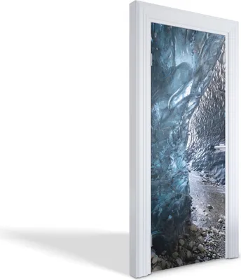 Produktbild von Türdeko Aufkleber Selbstklebende Wandsticker Personalisiert - Eishöhle - 75 x 205 cm