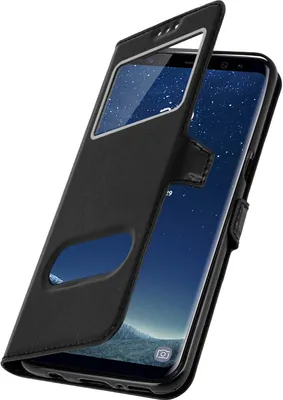 Zdjęcie produktu dla Avizar, ultracienkie etui ochronne z podwójnym okienkiem dla Samsung Galaxy S8, czarne