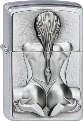Produktbild von Zippo Benzin Feuerzeug Kneeling Girl Sexy Frau chrom gebürstet windfest Original