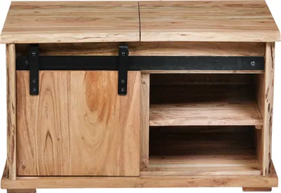 Produktbild von Truhen-Couchtisch Baumkante 76 x 51 x 45 cm Akazienholz massiv naturfarben LIAN I