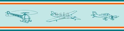 Obrázek produktu pro ESTAhome Tapety bordury letadla červená a modrá - 174603 - 13,25 cm x 5 m