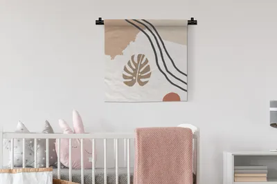 Produktbild von MuchoWow® Wandteppich Wandbehang Sommer - Abstrakt - Blatt 60x60 cm Tapisserie Dekoration Wandtuch - Dekorationen - Wand Decke