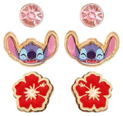 Produktbild von Disney – Stitch Ohrstecker-Set in Rot und Rosa