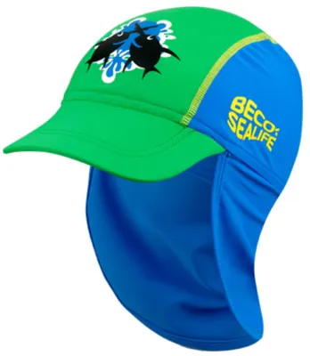 Produktbild von Beco-sealife® Sonnenkappe | UV-Lichtschutzfaktor 50+ | Größe 2 | Ca. 52 cm | Blau/Grün**