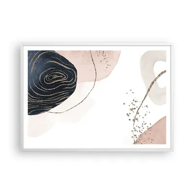 Produktbild von Gerahmtes Poster - Weißer Rahmen - Abstraktion Modern Grafik - 100x70 cm - Wand Bild - Wanddeko - Wandbilder - Wandposter - Bilderrahmen - Bilder - Kunstdruck - Wandbild - P2WAA100x70-4217