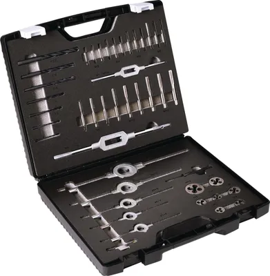 Productafbeelding van Set voor het maken van schroefdraad, M3-M12, 44-delig, HSS, in een kunststof koffer