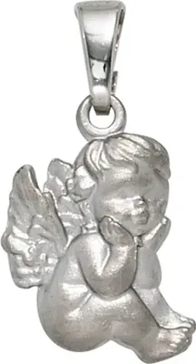 Produktbild von JOBO Kinder Anhänger Engel Schutzengel 925 Sterling Silber rhodiniert mattiert