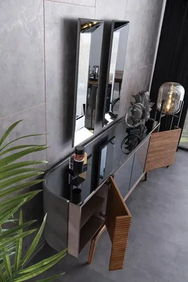 Zdjęcie produktu dla Kredens z 2x lustrami Komoda z szufladami Kredens Kredens z lustrem