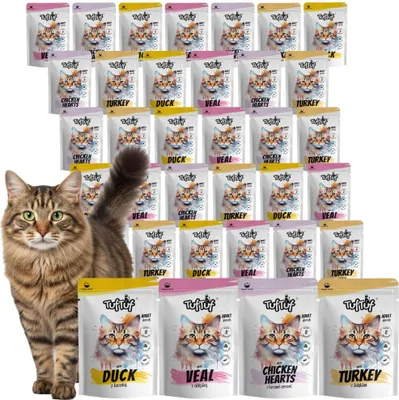 Produktbild von Tuftuf | Feuchtigkeitsfutter für Katzen - Mix Ausgeschmäckern - 40x100g - Nassfutter für Katzen - 400g