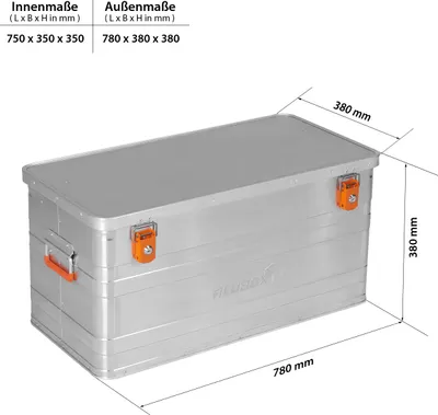 Produktbild von ALUBOX® Economy 92L – Aluminiumkiste leicht & abschließbar