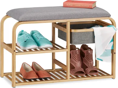 Produktbild von relaxdays Schuhbank Bambus mit Sitzfläche