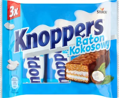 Produktbild von Knoppers Kokosnuss-Riegel 120 G (3 X 40 G)