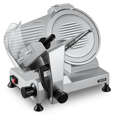 Image de VEVOR Trancheuse électrique, lame de 300 mm, 320 W, trancheuse universelle pour viande, avec affûteur intégré et réglage de l'épaisseur de coupe de 0 à 15 mm, idéale pour les viandes surgelées et les jambons