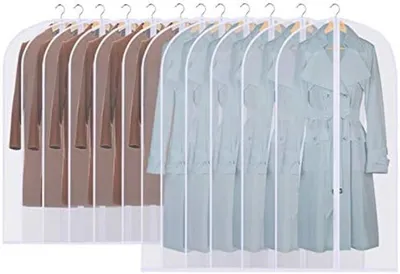 Produktbild von PolkaHome® Kleiderschutzbezüge 12-teilig – transparente Kleidersack-Set mit Reißverschluss, 100 x 120 cm, wasserresistent