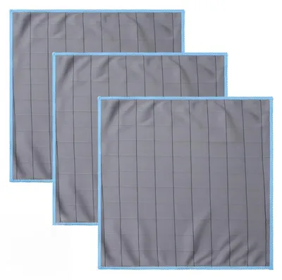 Produktbild von 3-teiliges Set streifenfreie Fenstertücher, Mikrofaser-Glasreinigungstücher mit Carbonfaser-Beschichtung, Glaspoliertuch, Mikrofaser-Fenstertuch, Mikrofaser-Reinigungstuch, Carbon-Tuch, fusselfreies Poliertuch, Carbon-Tücher für Glas und Auto