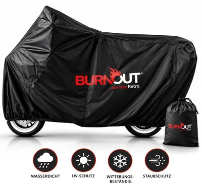 Produktbild von Motorroller Abdeckplane Burnout UV-& wetterbeständig 190x80x130 cm Schwarz
