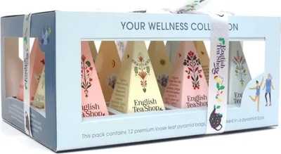 Obrázok produktu pre KOLEKCIA OVOCNÝCH A BYLINKOVÝCH ČAJOVPYRAMÍDY (VAŠE WELLNESS - 6 PRÍCHUÍ) (12 x 2 g) 24 g - ANGLICKÝ ČAJOVNÍK