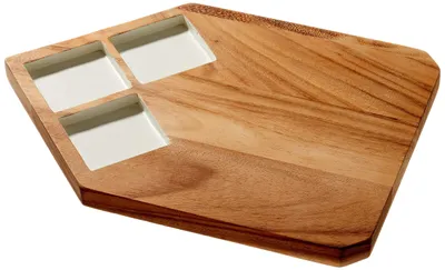 Image de Planche à découper en bois - 40 mm x 28 mm x 25 mm, blanche
