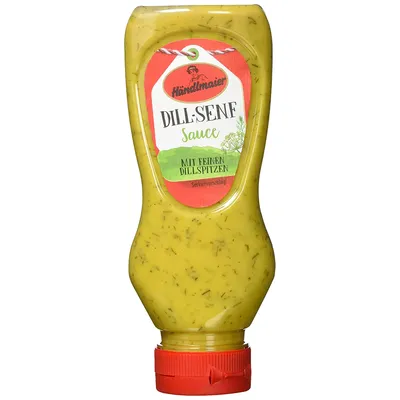 Zdjęcie produktu dla Händlmaier Sos Musztardowy Koperkowy Wegański Łagodny Pikantny Butelka 225ml