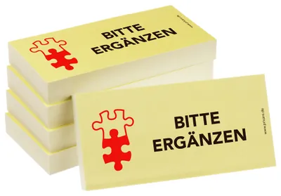 Produktbild von PRICARO Haftnotizen "Bitte ergänzen", 100 Blatt, 5 Stück