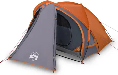 Produktbild von vidaXL Kuppel-Campingzelt 2 Personen Grau und Orange Wasserdicht