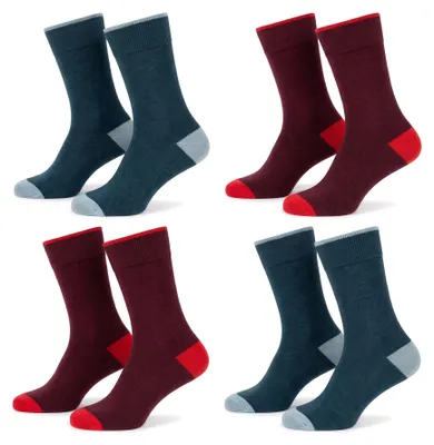 Produktbild von Black Snake Wollsocken mit Kaschmir Damen Herren 4 Paar Set - 35/38 - Petrol-Rot, KI-generiertes Bild