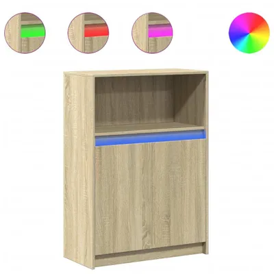Produktbild von Sideboard mit LED Sonoma-Eiche 72x34x100 cm Holzwerkstoff