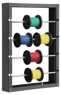 Produktbild von VEVOR Drahtspulenregal, 4 verstellbare Stangen, kaltgewalzter Stahl Drahtspulenhalter wandmontiert für Mehrfachspulen, Kabelaufbewahrung, 68 kg / 150 lbs Kapazität Kabelspender, für elektrische industrielle Einzelhandelsnutzung, Rechteckiger Blechrahmen