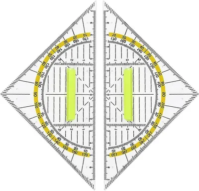 Productafbeelding van Trigonometers met handgrepen - Gradenbogen Geodriehoeken - Nauwkeurig Tekenen - Flexibele gradenboog - 16 cm - Geel