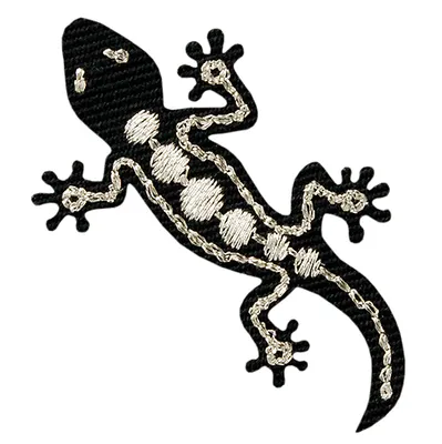 Produktbild von Mono Quick 04504 Echse schwarz/silber mit Polyester, Bügelbild, Patch, ca. 2,7 x 4,8 cm