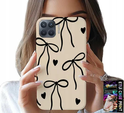 Image de Etui pour Oppo Reno 4 Lite - Beige Ribbon Cocards Fashionable Patterns