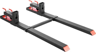 Productafbeelding van Palletvorken, 1814 kg. Klemvorken voor pallets, 149 cm totale lengte. Zware tractorvork met verstelbare stabilisatorbalk, geschikt voor tractoraccessoires, laadbakken en skidsteer machines, zwart