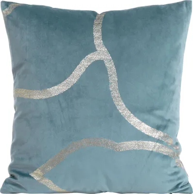 Immagine prodotto di EUROFIRANY | Copricuscino - 45 x 45 cm - copricuscino blu - motivo geometrico dorato