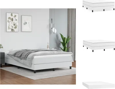Immagine prodotto di vidaXL Letto a molle insacchettate con materasso bianco 140x190 cm in Pelle finta - Letti & strutture letto