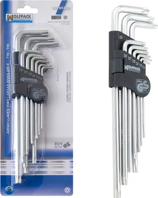 Produktbild von Torx-"L"-Schlüsselsatz 9-teilig Lang unverletzlich