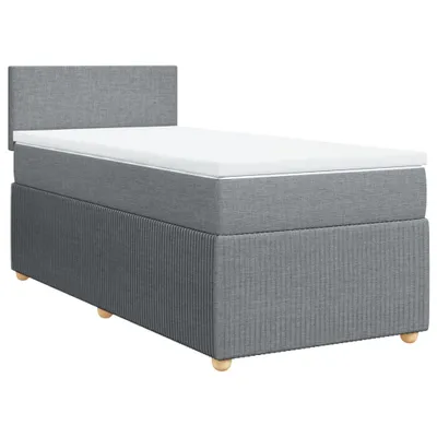 Produktbild von vidaXL Boxspringbett mit Matratze Hellgrau 100x200 cm Stoff