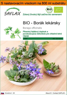 Obrázok produktu pre SAFLAX Garden in the bag - BIO - Borák lekársky - Borago officinalis - 40 Semená - S pestovateľským substrátom v praktickom samostaviteľnom vrecku