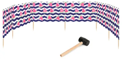 Image de Garronda Plage Paravent 8m de long plus maillet en caoutchouc GAEX001 (Watermelon-2, 8 m)