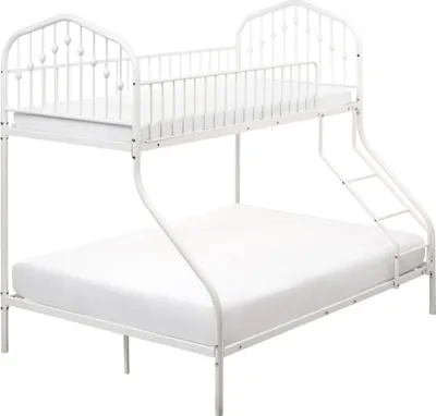 Obrázek produktu pro BELIANI Patrová postel pro 3 osoby bílá kovová železná 90/140 x 200 cm jednolůžko a dvoulůžko vysoká postel moderní styl dětský pokoj