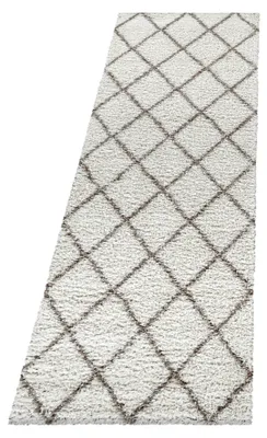Obrázok produktu pre Koberec do obývačky, krémová farba, rozmery 80x250 cm, geometrický vzor