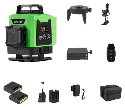 Image de Niveau laser, 16 lignes, fonction d'auto-nivellement, 2 batteries incluses